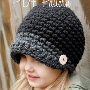 Crochet PATTERN-The Easton Cap Toddler, Child, and Adult sizes image 2