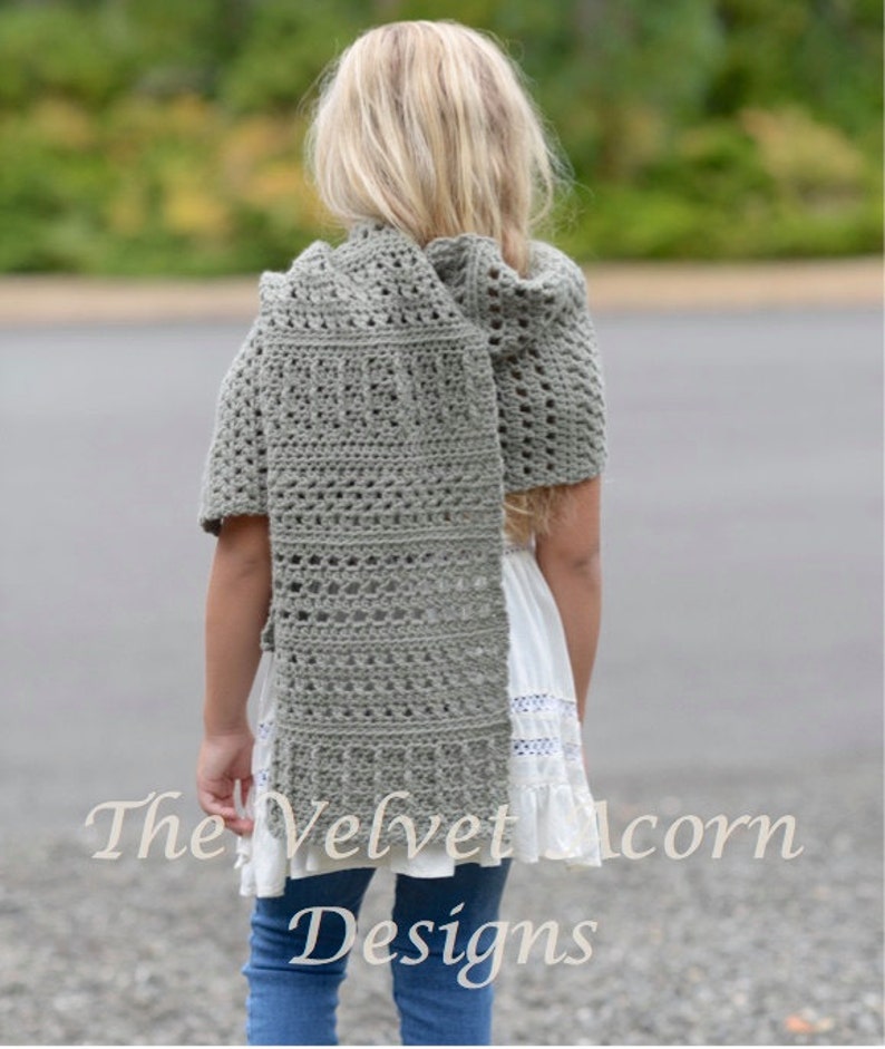 CROCHET PATTERN-The Rainstorm Wrap Small, Medium, Large and xLarge sizes image 4