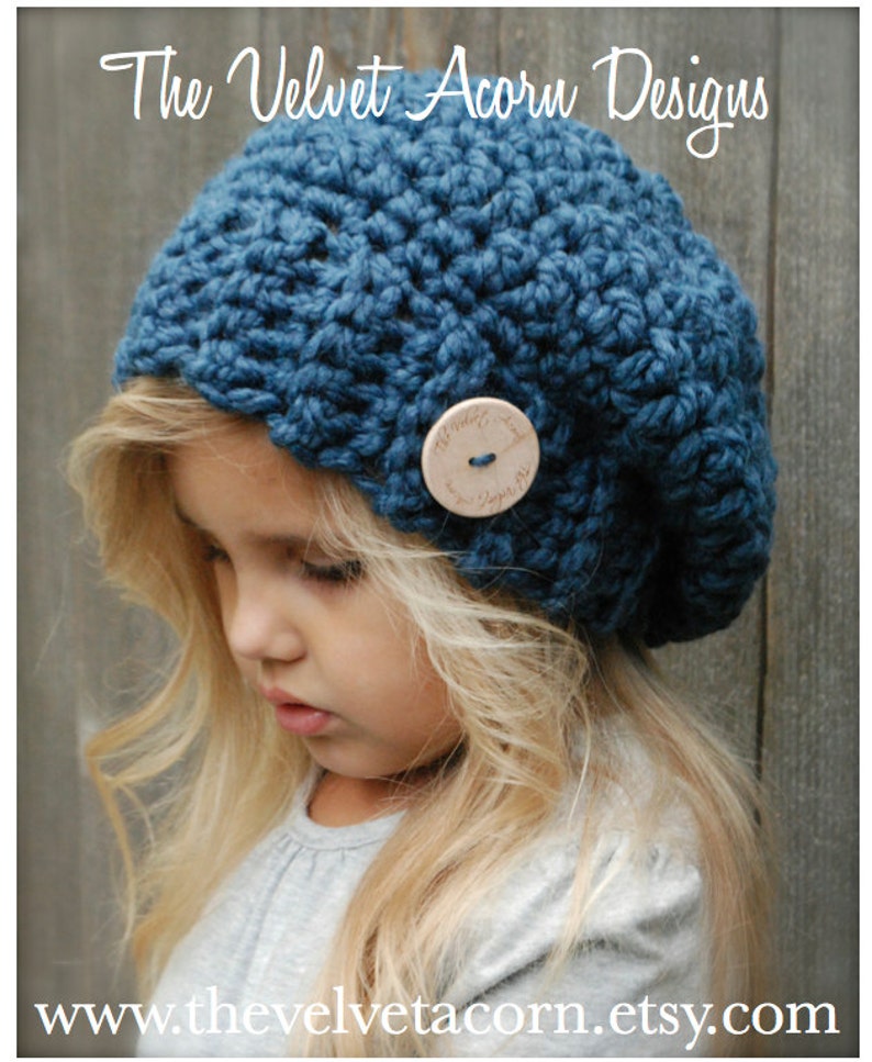 Crochet PATTERN-The Nevaeh Slouchy 12/18 months, Toddler, Child, and Adult sizes imagem 3