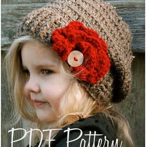 Crochet PATTERN-The Scarlett Slouchy Toddler, Child, Adult sizes image 2
