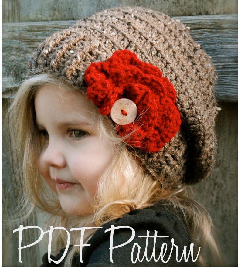 Crochet PATTERN-The Scarlett Slouchy Toddler, Child, Adult sizes image 2