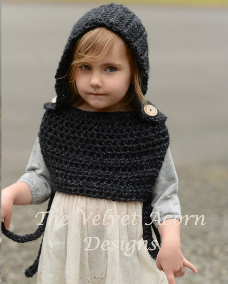 Crochet PATTERN-The Barron Hood 12/18 months-2, 3/4, 5/7, 8/12, teen/sm. adult, adult sizes image 4