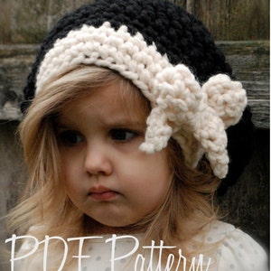 Crochet PATTERN-The Viyla Slouchy Toddler, Child, and Adult sizes image 1