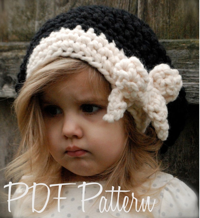 Crochet PATTERN-The Viyla Slouchy Toddler, Child, and Adult sizes image 1