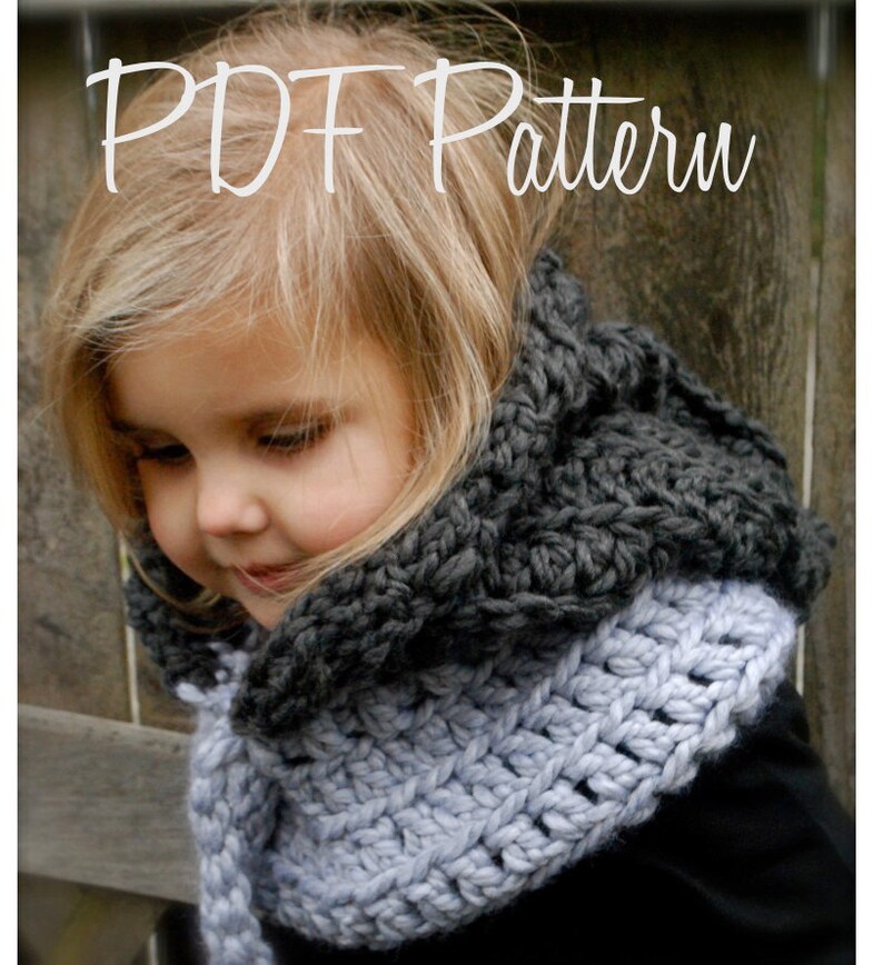 Crochet PATTERN-The Rozlinn Cowl Toddler, Child, Adult sizes image 4