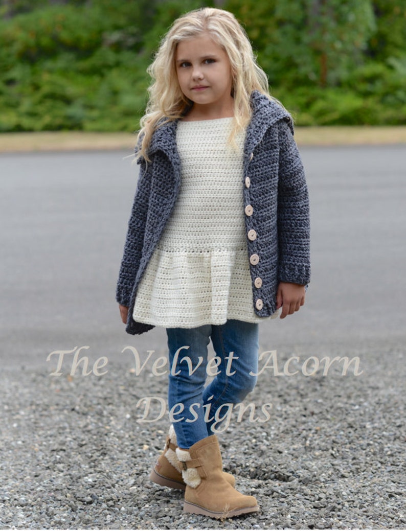 CROCHET PATTERN-The Breslin Sweater 2/3, 4/5, 6/7, 8/9, 10/12, 14/16, Small, Medium, Large and X-Large sizes image 2