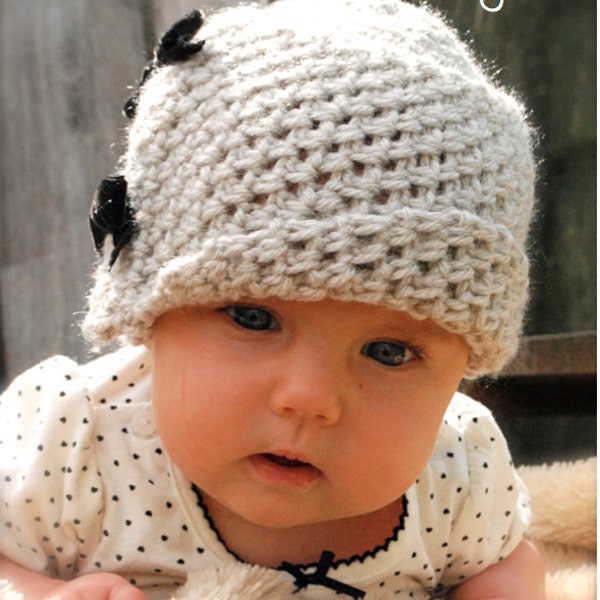 Crochet PATTERN-The Baby Lydia Cloche' (0/3-3/6-6/12 month sizes)