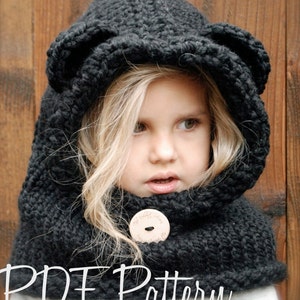 KNITTING PATTERN Burton Bear Cowl 6/9 month 12/18 month Toddler Child Adult sizes image 3