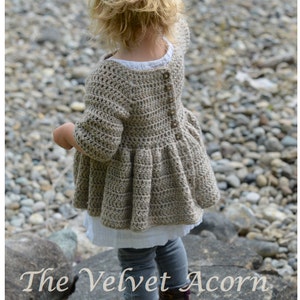 CROCHET PATTERN-The Rufflyn Cardigan 3/4, 5/6, 7/8, 9/10, 11/12 years image 4