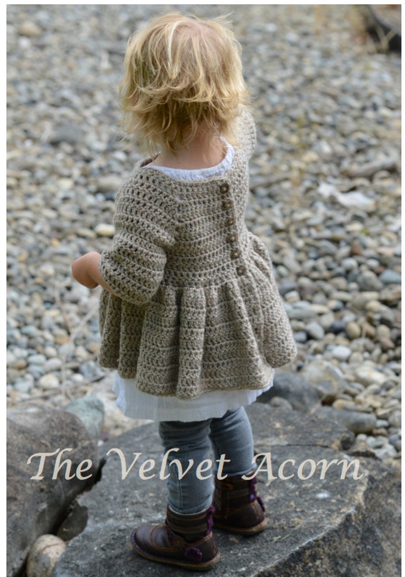 CROCHET PATTERN-The Rufflyn Cardigan 3/4, 5/6, 7/8, 9/10, 11/12 years image 4