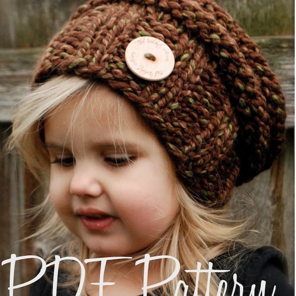 KNITTING PATTERN - Brielle Slouchy (Toddler, Child, and Adult sizes)