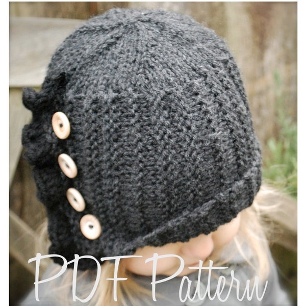 Knitting PATTERN-The Paisley Cloche' (Toddler, Child, Adult sizes)