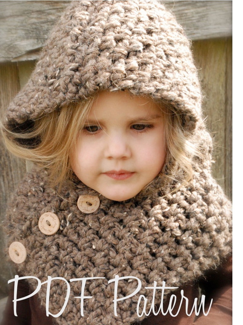 Crochet PATTERN-The Hampton Hood Toddler, Child, Adult sizes image 3