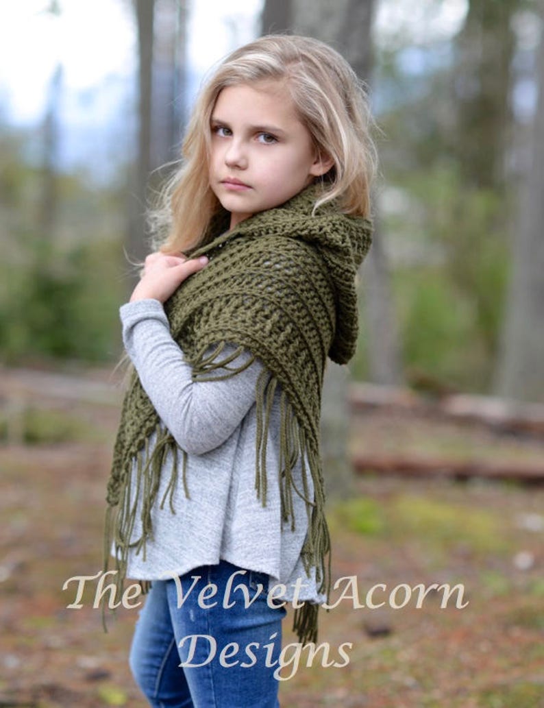 CROCHET PATTERN-The Brocade Shawl toddler, child and adult sizes image 2