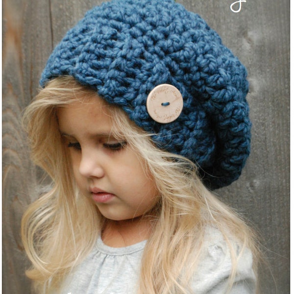 Crochet PATTERN-The Nevaeh Slouchy (12/18 months, Toddler, Child, and Adult sizes)