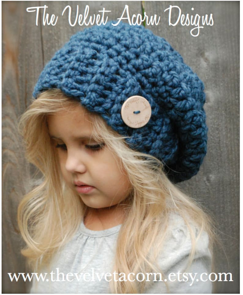 Crochet PATTERN-The Nevaeh Slouchy 12/18 months, Toddler, Child, and Adult sizes imagem 1