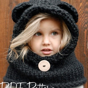 KNITTING PATTERN Burton Bear Cowl 6/9 month 12/18 month Toddler Child Adult sizes image 2