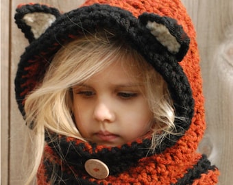 CROCHET PATTERN-Flint Fox Cowl (12/18 months, Toddler, Child, Adult sizes)