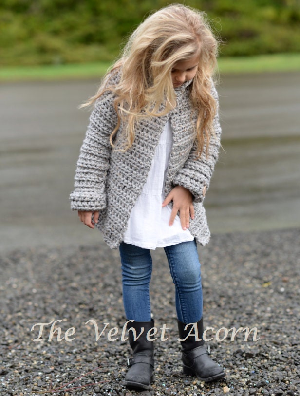 Kleding Jongenskleding Babykleding voor jongens Truien Light Gray and Brown Crochet Toddler Sweater Jacket Size 2/3 