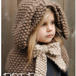 Knitting PATTERN-The Royalynn Rabbit Hood (6/9 month - 12/18 month - Toddler - Child - Adult sizes)