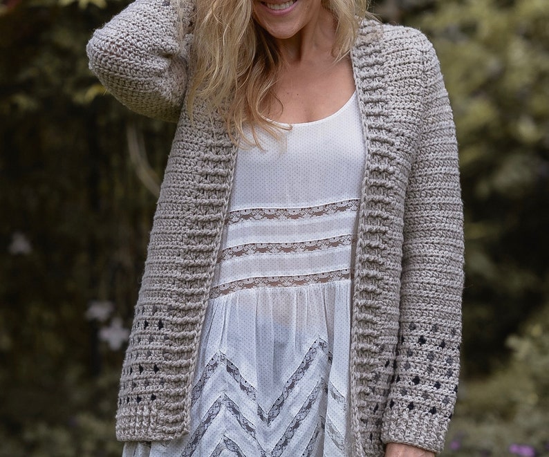 Crochet PATTERN-The Rain Haven Cardigan 2/3, 4/5, 6/7, 8/9, 10/12, 14/16, S, M, L, X-L, XX-L, XX-L/L3X-L and 3X-L/4X-L image 8