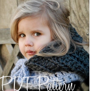 Crochet PATTERN-The Rozlinn Cowl Toddler, Child, Adult sizes image 2