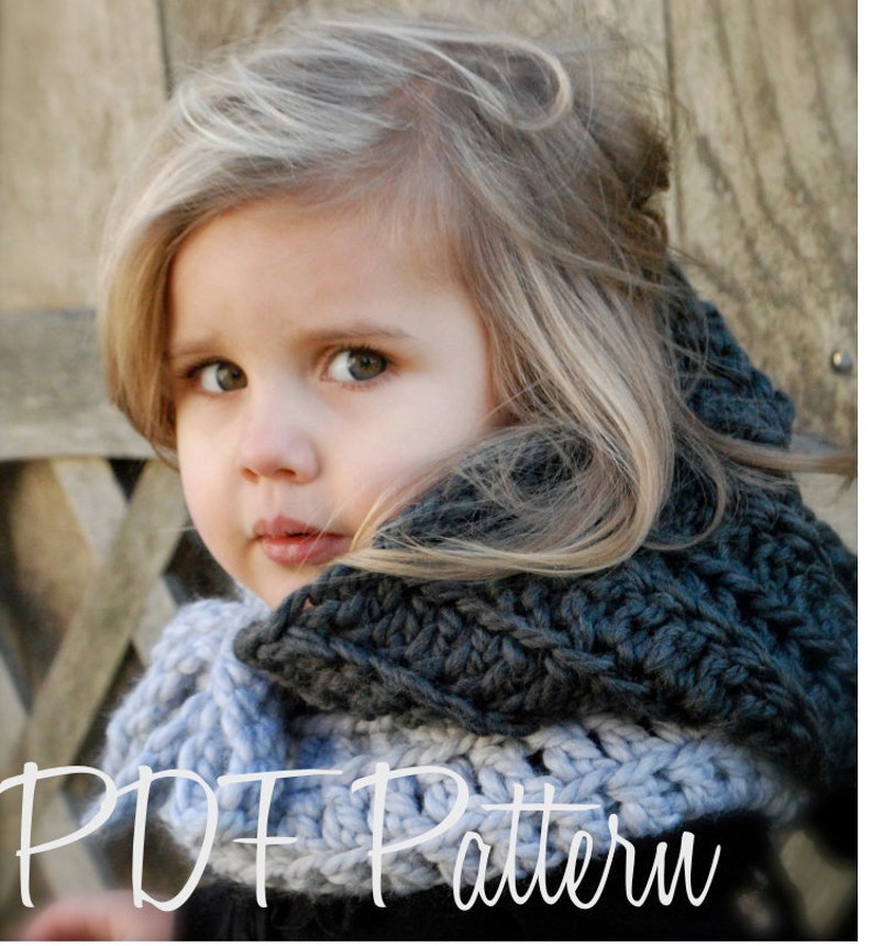 Crochet PATTERN-The Rozlinn Cowl Toddler, Child, Adult sizes image 2