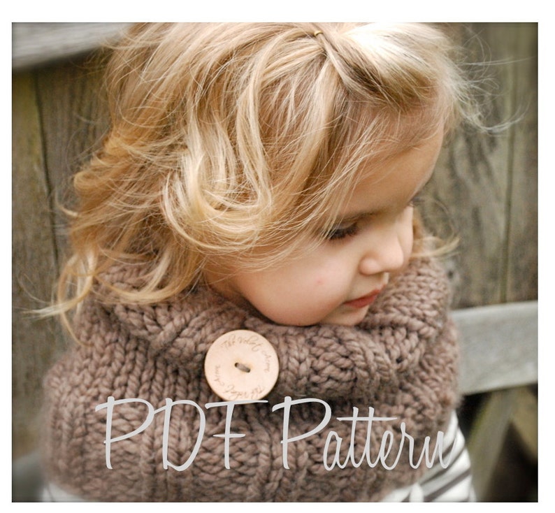 Knitting PATTERN-The Brooklynn Cowl Child, and Adult sizes image 2