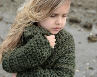 CROCHET PATTERN-The Thurston Sweater (2, 3/4, 5/7, 8/10, 11/13, 14/16, S/M, L/XL sizes)