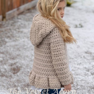 CROCHET PATTERN-The Veilynn Sweater 2, 3/4, 5/7, 8/10, 11/13, 14/16, S/M, L/XL sizes image 2