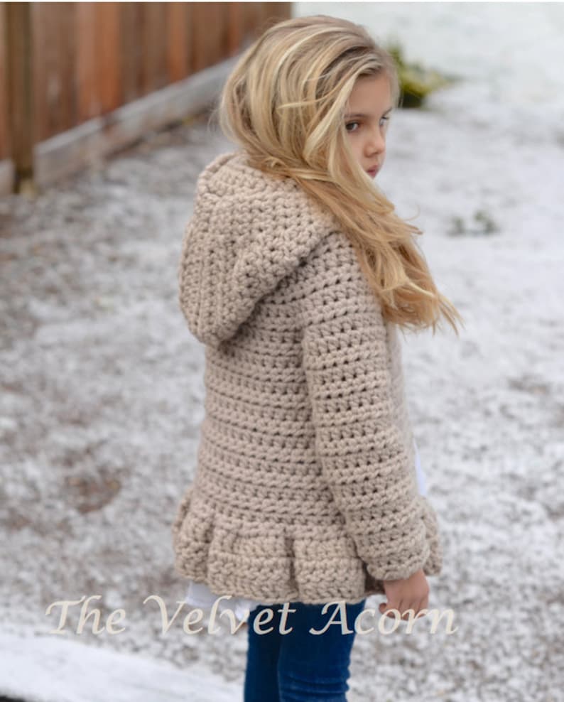 CROCHET PATTERN-The Veilynn Sweater 2, 3/4, 5/7, 8/10, 11/13, 14/16, S/M, L/XL sizes image 2