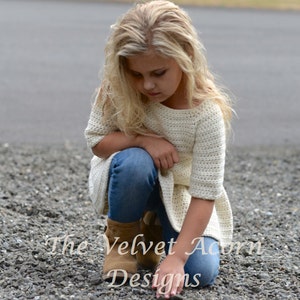 CROCHET PATTERN-The Script Pullover 2/3, 4/5, 6/7, 8/9, 10/11, 12/14, Small, Medium and Large sizes image 4