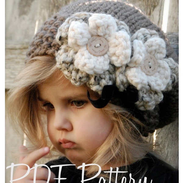 Knitting PATTERN-The Babette Slouchy (Toddler, Child, and Adult sizes)