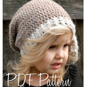 Crochet PATTERN-The Emileigh Slouchy (Toddler, Child, Adult sizes)