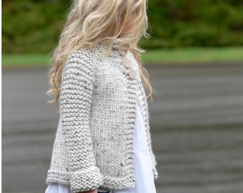 KNITTING PATTERN-The Brink Sweater (2, 3/4, 5/6, 7/8, 9/10, 11/12, S, M, L sizes)