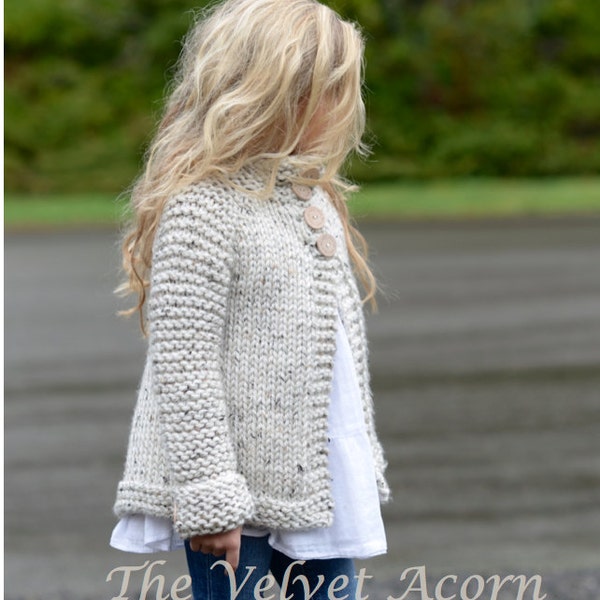 KNITTING PATTERN-The Brink Sweater (2, 3/4, 5/6, 7/8, 9/10, 11/12, S, M, L sizes)