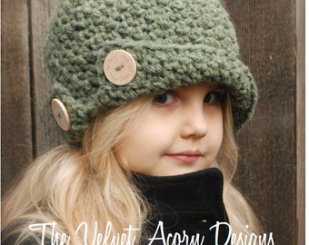 Crochet PATTERN-The Bristle Cloche' (Toddler, Child, and Adult sizes)