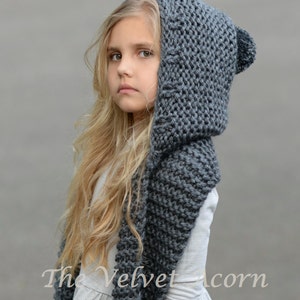 Knitting Pattern-the Tuft Hooded Scarf (12/18 Months Knitting Pattern-the Tuft Hooded Scarf (12/18 Months