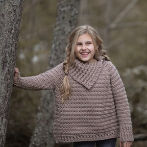 CROCHET PATTERN-The Juniper Sweater 2/3, 4/5, 6/7, 8/9, 10/12, 14/16, small, medium, large, x-large sizes image 5