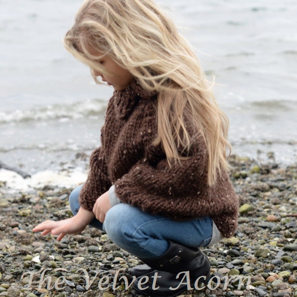 Knitting Pattern - Riyver Cape (2, 3/4, 5/7, 8/10, 11/13, 14/16, S/M, L/XL sizes)