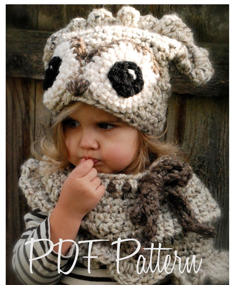 Crochet PATTERN-The Odette Owl Set Toddler, Child and Adult sizes image 2