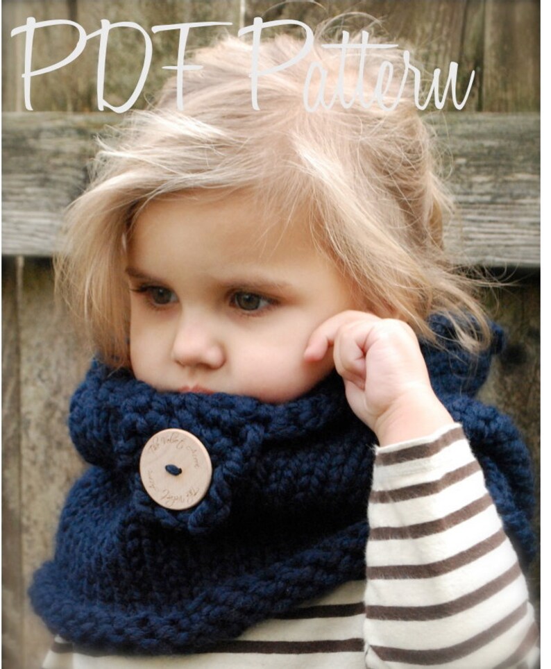 Knitting PATTERN-The Canyon Cowl Toddler, Child, Adult sizes image 1