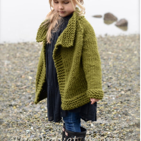 KNITTING PATTERN-The Taruyn Sweater (2, 3/4, 5/7, 8/10, 11/13, 14/16, S, M, L sizes)