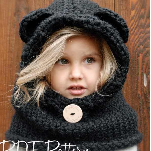 KNITTING PATTERN - Burton Bear Cowl (6/9 month - 12/18 month - Toddler - Child - Adult sizes)