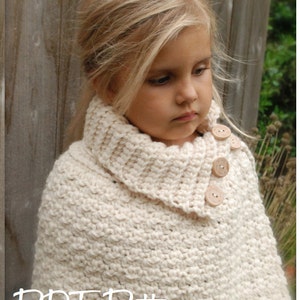 CROCHET PATTERN Finleigh Cape 12/18 months, Toddler, Child, Adult sizes image 1