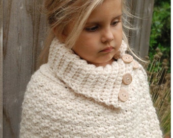 CROCHET PATTERN - Finleigh Cape (12/18 months, Toddler, Child, Adult sizes)