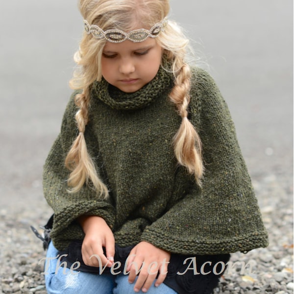 Knitting Pattern - Grove Cape (2, 3/4, 5/7, 8/10, 11/13, 14/16, S/M, L/XL sizes)