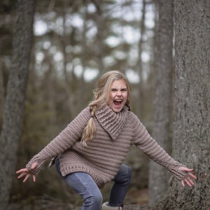 CROCHET PATTERN-The Juniper Sweater 2/3, 4/5, 6/7, 8/9, 10/12, 14/16, small, medium, large, x-large sizes image 7