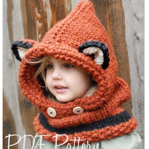 KNITTING PATTERN Failynn Fox Cowl 12/18 months Toddler Child Adult sizes image 3