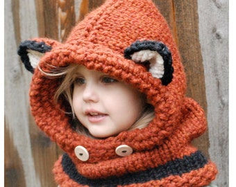 KNITTING PATTERN - Failynn Fox Cowl (12/18 months - Toddler - Child - Adult sizes)